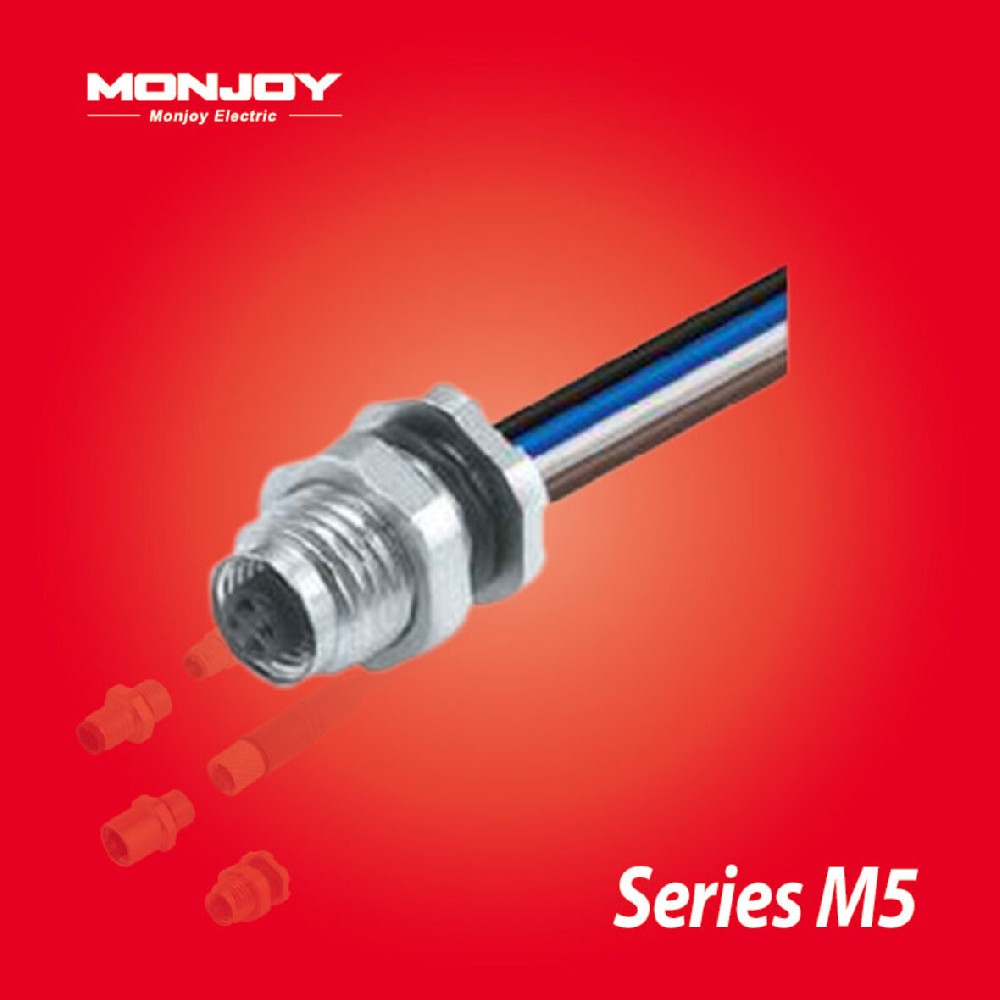 M5*0.5，直式，針，澆鑄電纜連接器