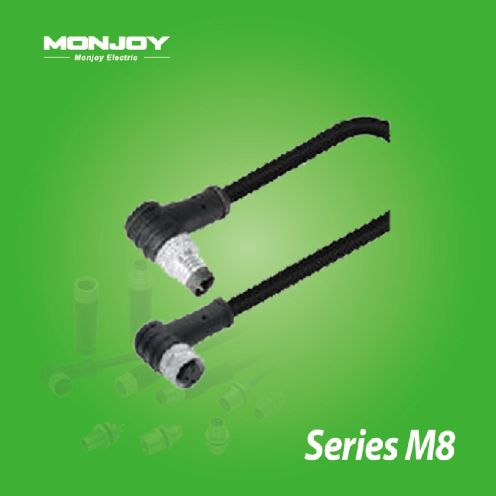 M8*1.0，彎式，針- M8*1.0，彎式，孔 澆鑄電纜連接器