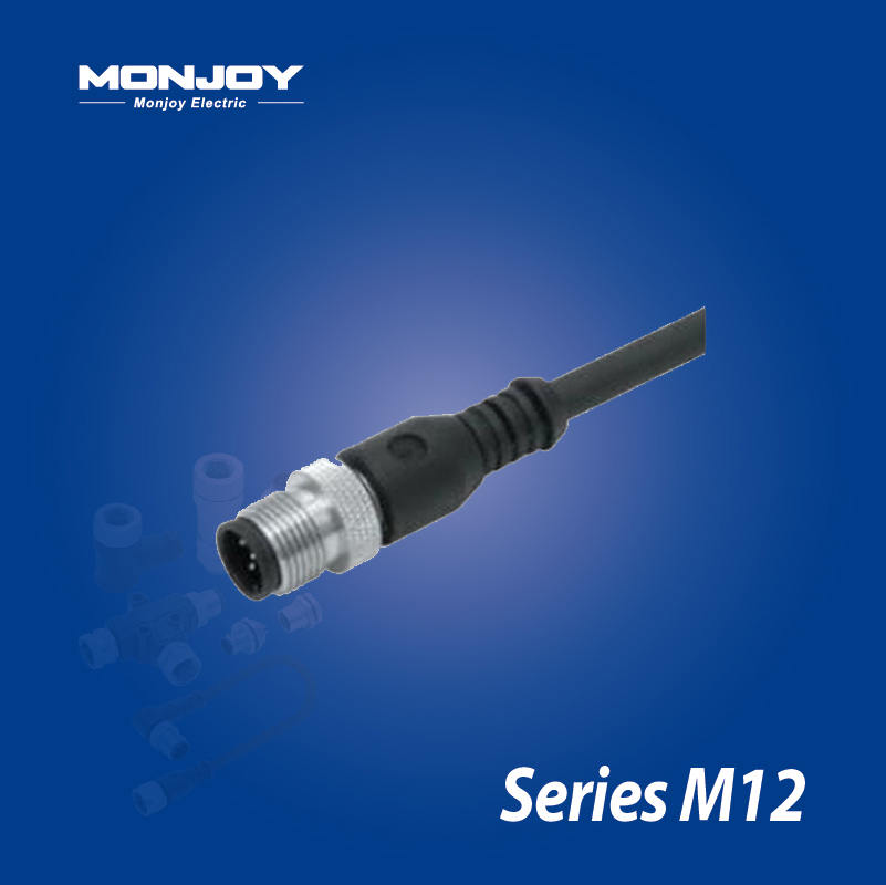 M12*1.0，B標(biāo)準(zhǔn)，直式，針， 澆鑄電纜連接器