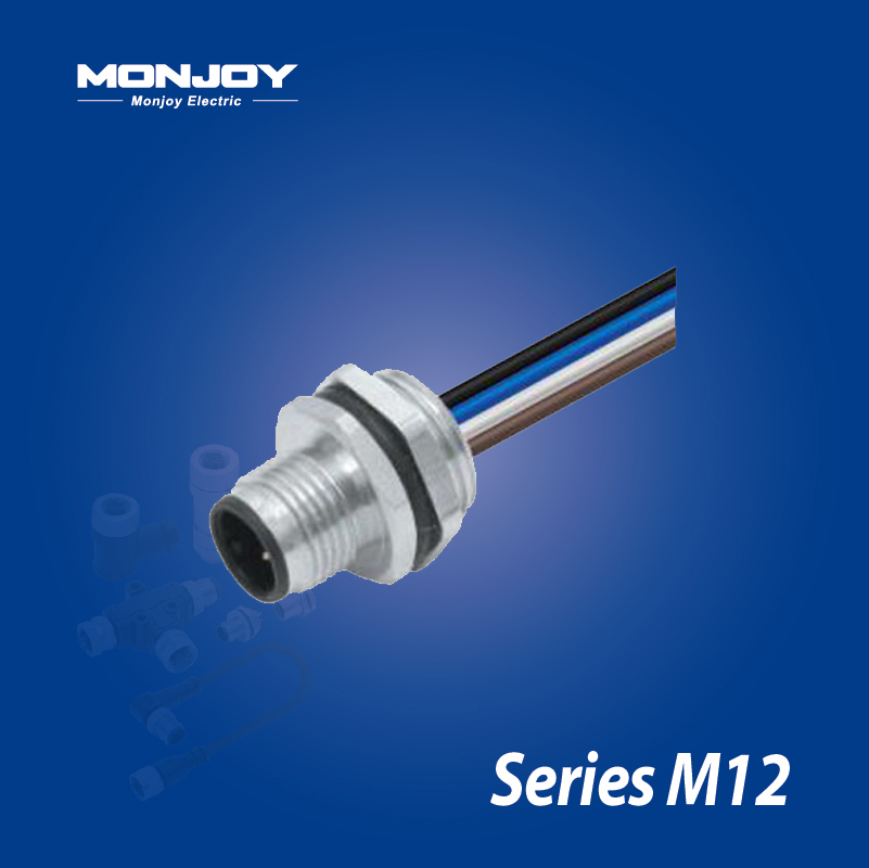 M12*1.0，A標(biāo)準(zhǔn)，針，帶連接線， 板后，底座（L=0.2m）