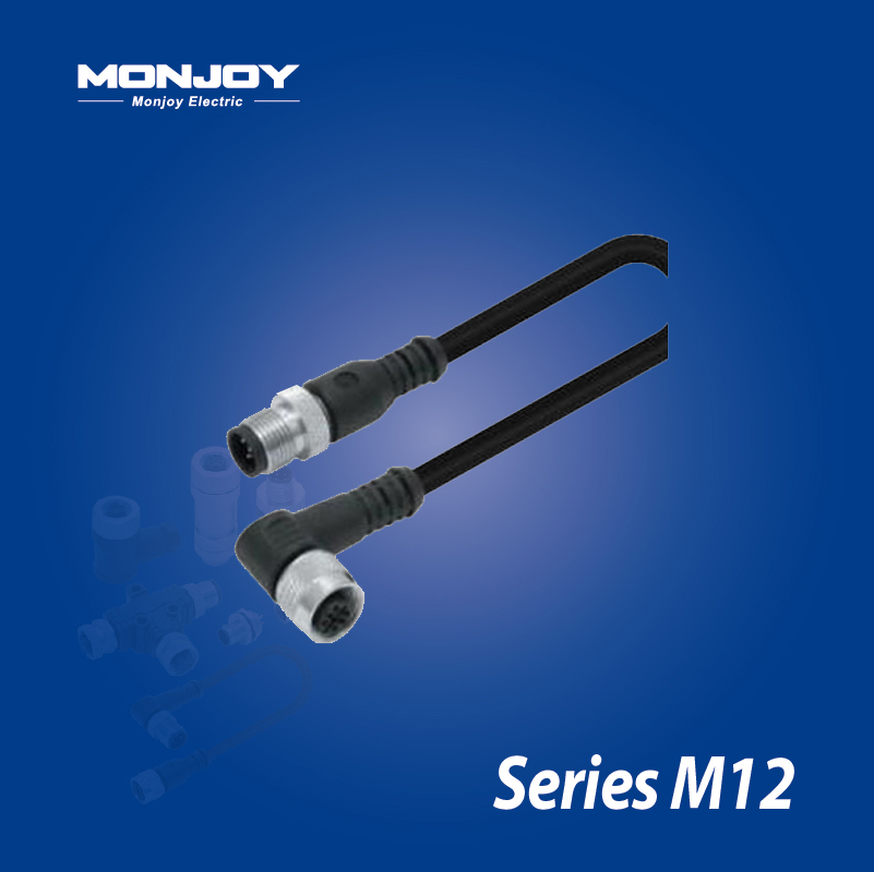 M12*1.0，A標準，直式，針- M12*1.0，A標準，彎式，孔 澆鑄電纜連接器