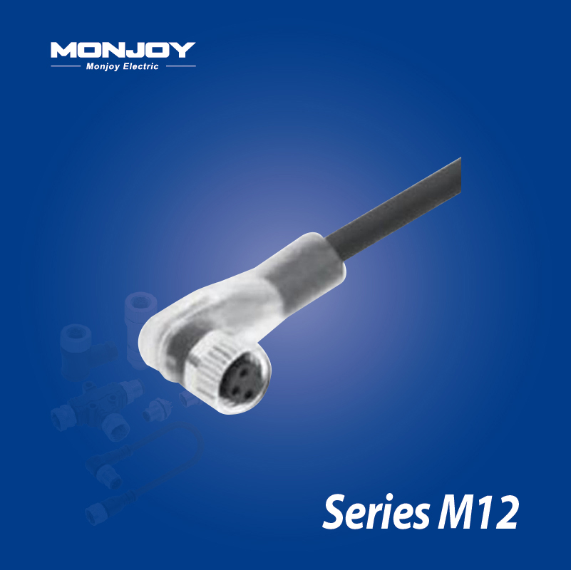 M12*1.0，A標(biāo)準(zhǔn)，彎式，孔， 澆鑄電纜連接器 LED（NPN)