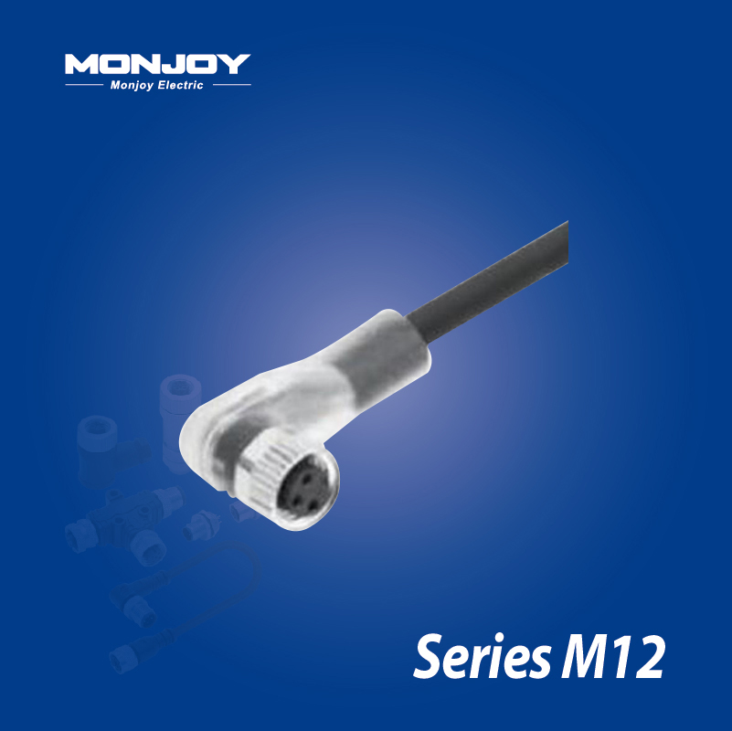 M12*1.0，A標(biāo)準(zhǔn)，彎式，孔， 澆鑄電纜連接器 LED（PNP)