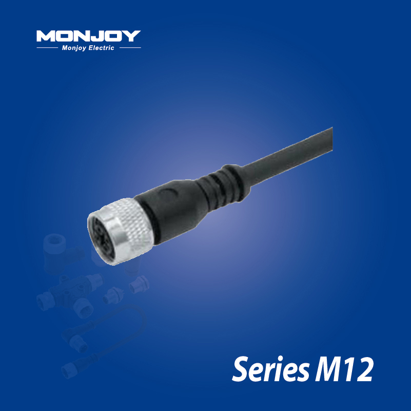 M12*1.0，A標(biāo)準(zhǔn)，直式，孔， 屏蔽，澆鑄電纜連接器