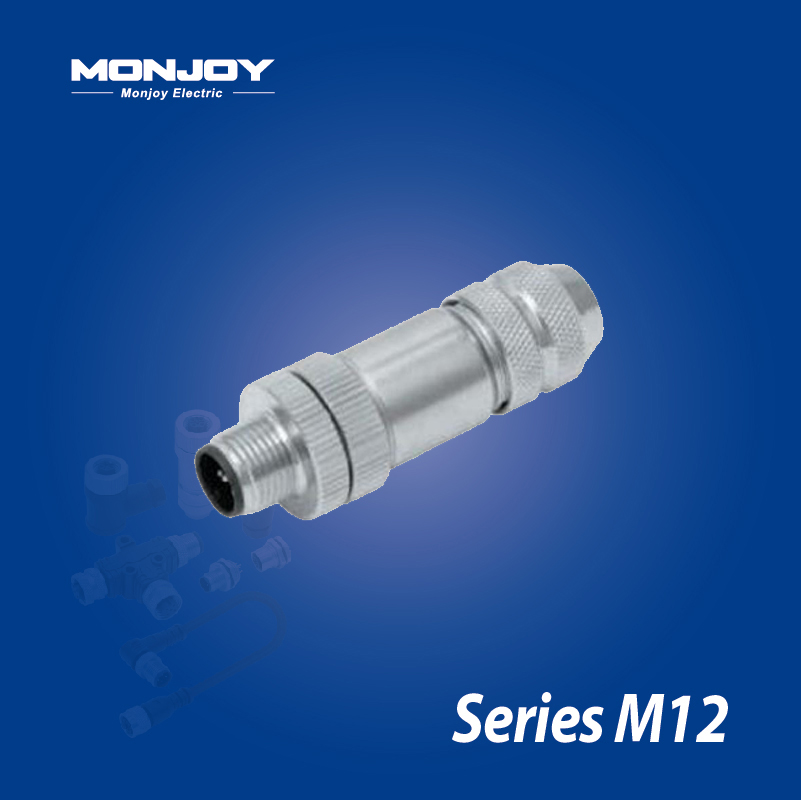M12*1.0，A標(biāo)準(zhǔn)，直式，針， 螺釘接線，屏蔽，電纜連接器