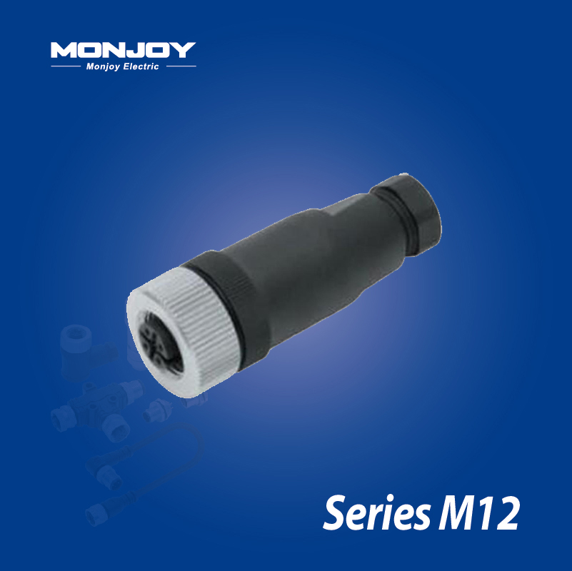 M12*1.0，A標(biāo)準(zhǔn)，直式，孔， 螺釘接線，電纜連接器